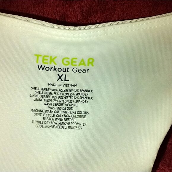 XL Tek Gear Work Out Gear Zip Up Sports Bra Active Wear - Picture 3 of 5